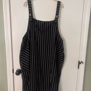 NWOT SHEIN Black and White Striped Jumper Dress 2XL